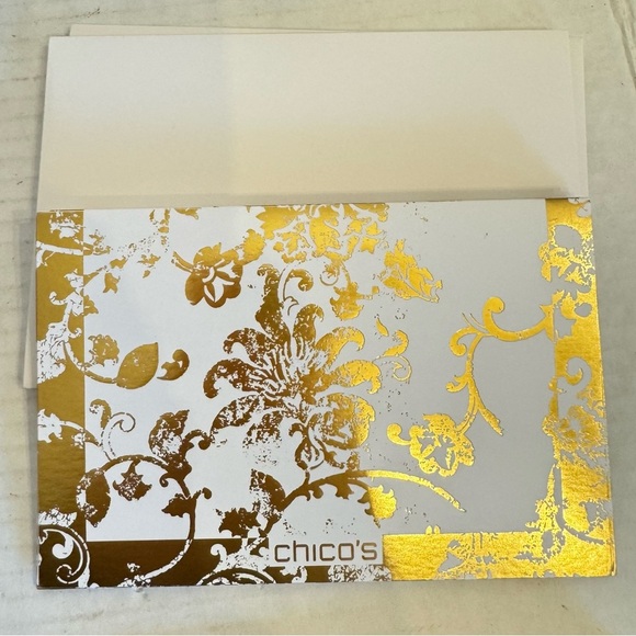 Chicos Blank Note Cards Embossed Logo Cards Envelopes Rose Smoke 16 Pack - Picture 6 of 16